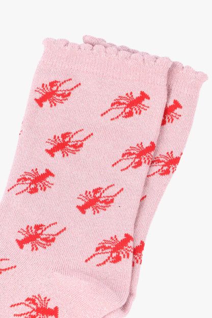 Sock Talk Lobster Glitter Socks