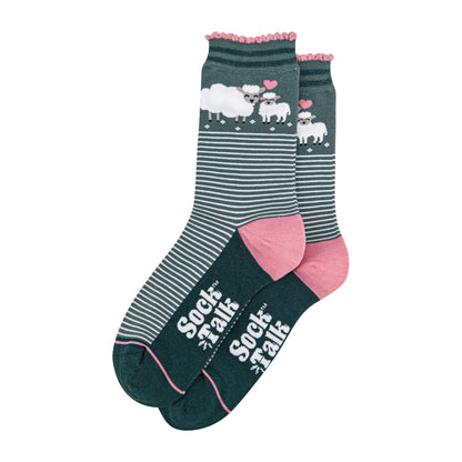 Sock Talk Green & Pink Lambs