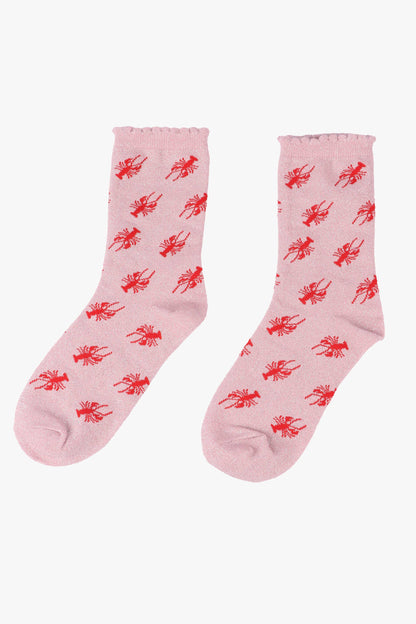 Sock Talk Lobster Glitter Socks