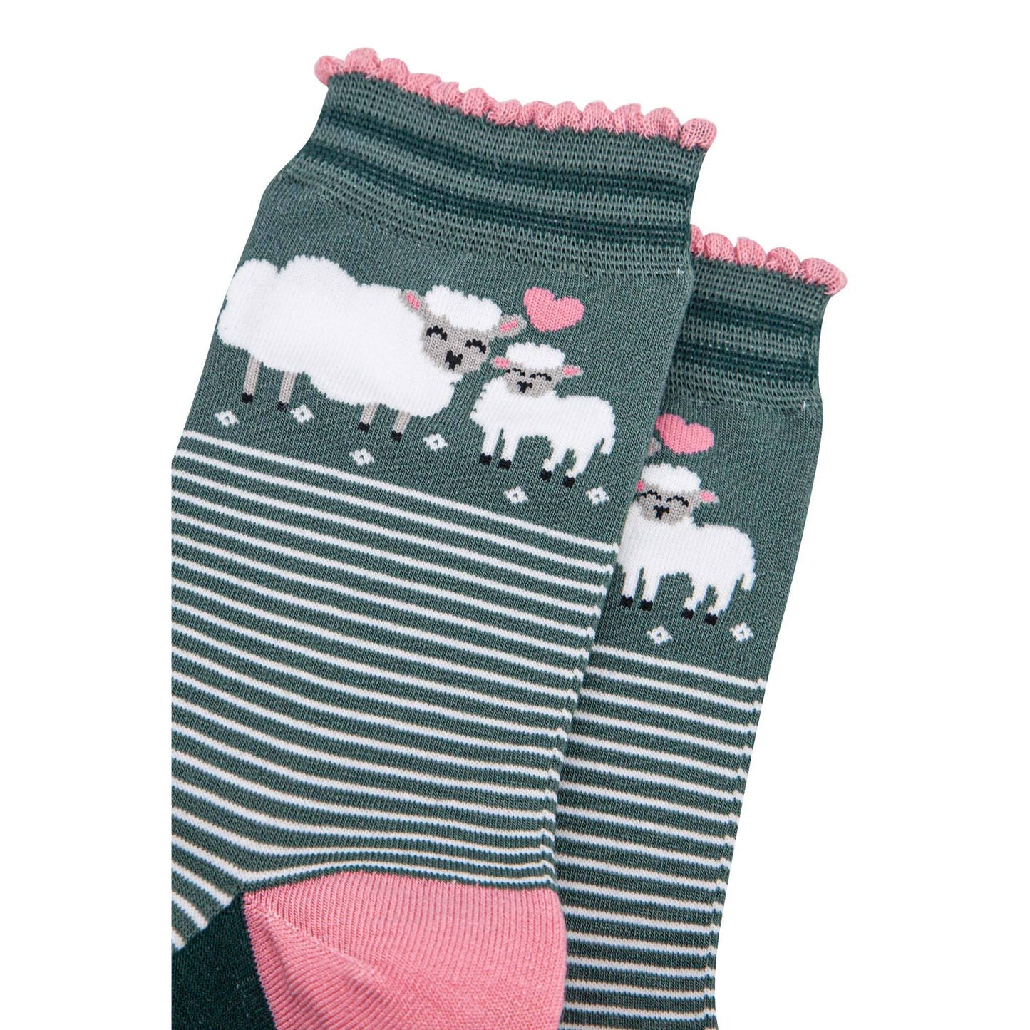 Sock Talk Green & Pink Lambs