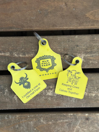 Cow Ear Tag Keyring