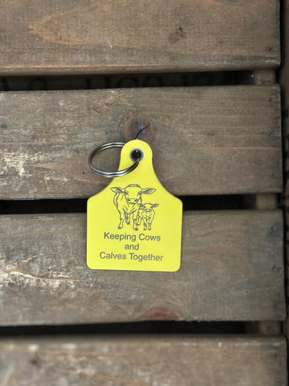 Cow Ear Tag Keyring