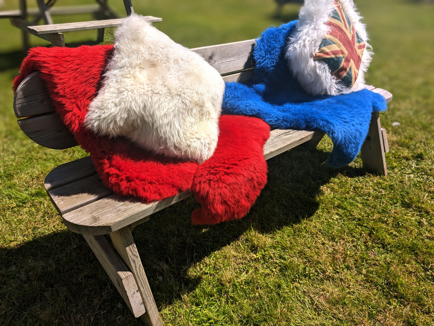 Eco Ewe Jubliee Union Jack Sheepskin Cushion