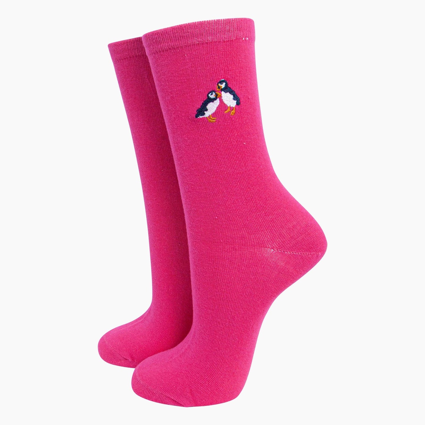 Sock Talk Fuchsia Pink Puffins Socks