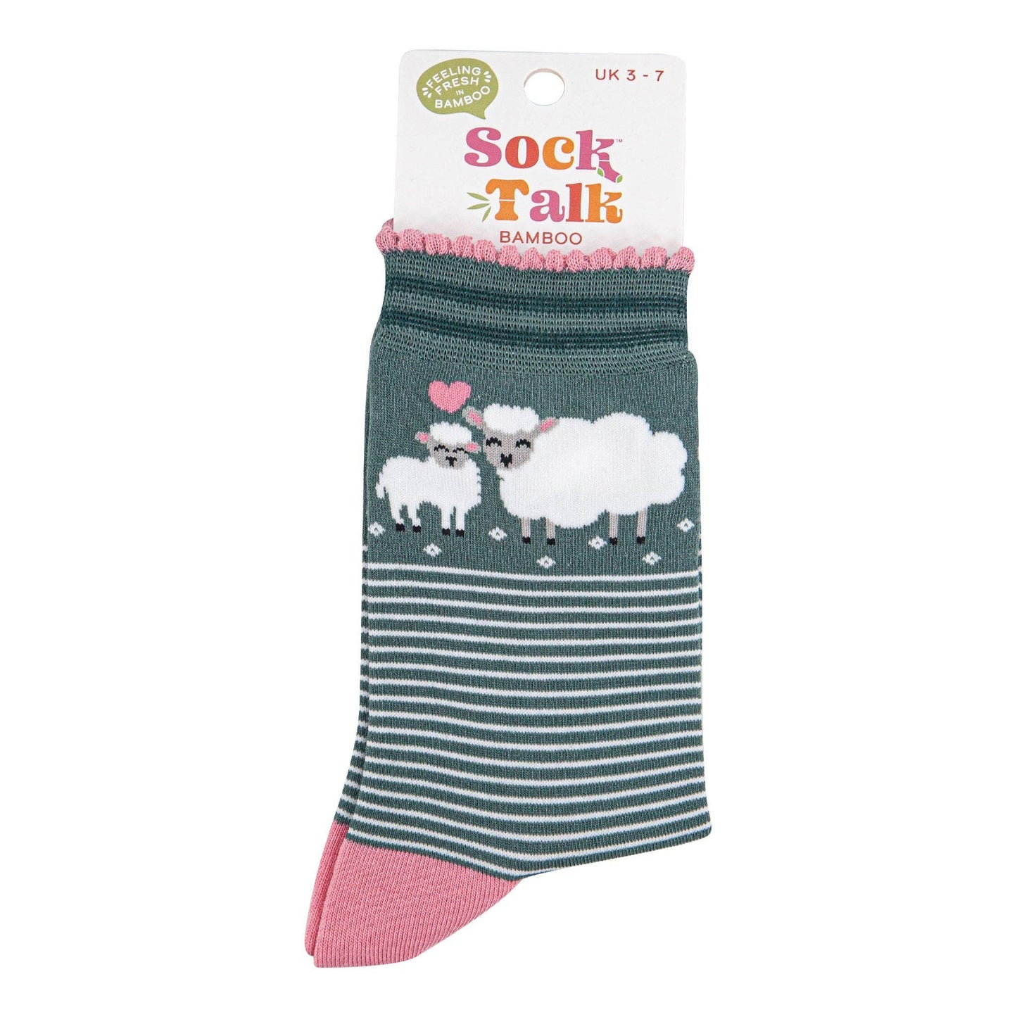 Sock Talk Green & Pink Lambs