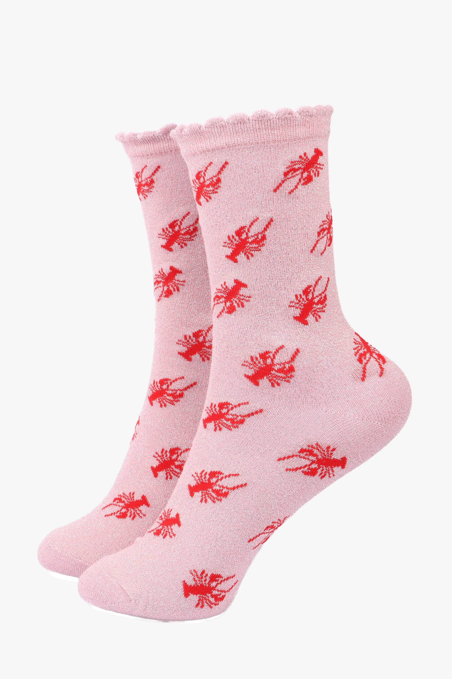 Sock Talk Lobster Glitter Socks