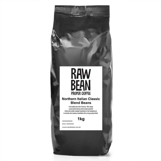 Raw Bean Northern Italian Classic Blend 1kg Coffee Beans